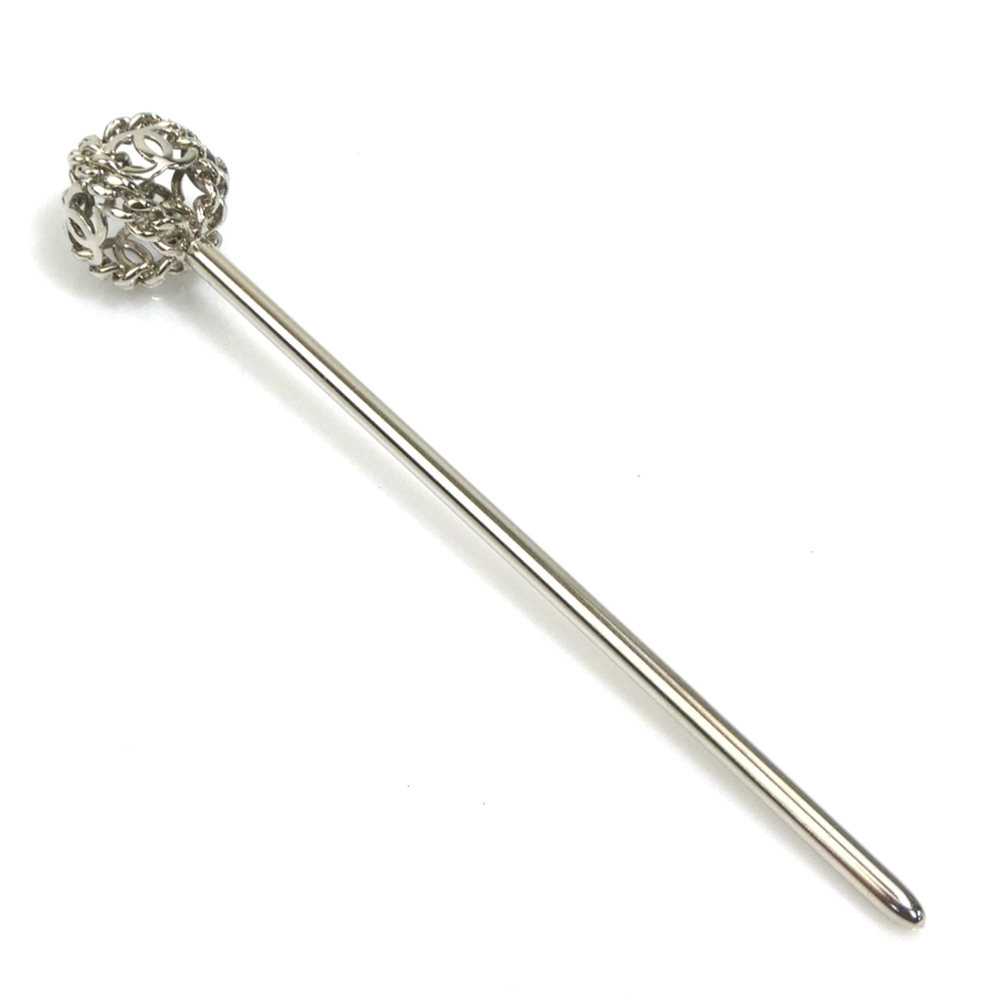 Chanel CHANEL hair ornament, Coco Mark, metal, silver, women's e62216a